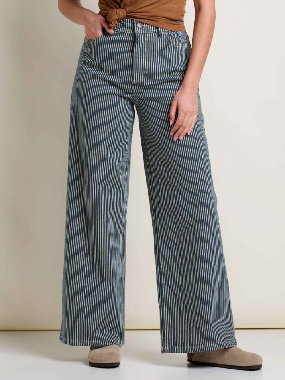 Toad&Co Balsam Wide Leg Striped Denim